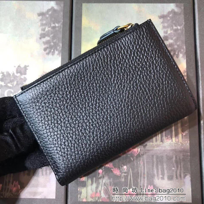 GUCCI古馳 頂級原單 早秋新品 雙色牛皮 女士拉鏈皮夾 524300 黑配粉 WTG2061